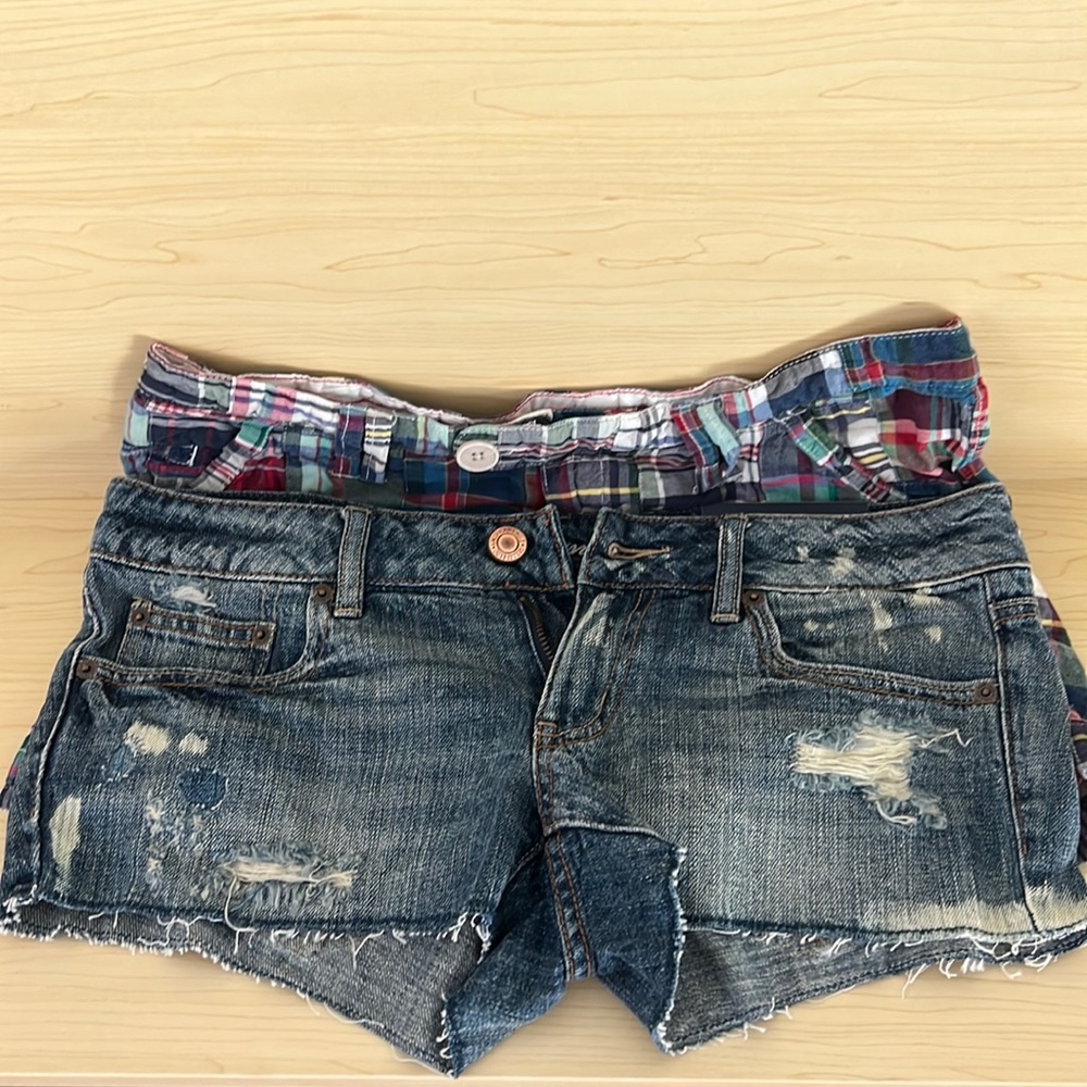 LOT of Shorts!  Size 6 American Eagle AE Shortie and Converse Madras